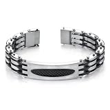 Trendy New Design Mens ID Style Stainless Steel Bracelet with Magnetic Clasp