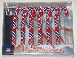 PHILADELPHIA PHILLIES Team Logo & Colors CANDY CANE CHRISTMAS ORNAMENT SET (6 pack)