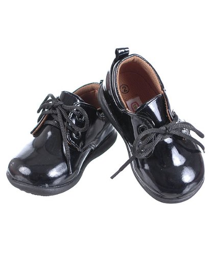 Tendertoes Patent Leather Oxford Booties (Infant/Toddler Boys Sizes 2 - 6)