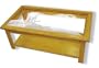 Oak Glass Top Coffee Table With Cougar Etched Glass - Cougar Coffee Table Furniture - Unique Cougar Gift Ideas - Fully Assembled - 39" x 22" x 15" high