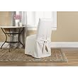 Sure Fit Cotton Duck Long Dining Room Chair Slipcover - Natural
