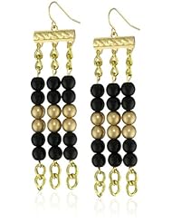 K. Amato Two Tone Black Beaded Earrings
