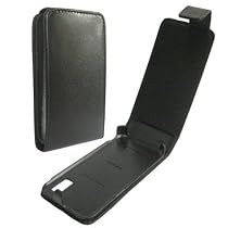 LUPO Leather Flip Case for Samsung S5230 Tocco Lite - BLACK