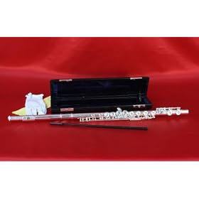 Conductor Sterling Silver Plated Flute w/ Deluxe Leather Style Case, 1 Year Warranty