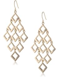 Kenneth Cole New York "Jet" Pave Square Chandelier Drop Earrings