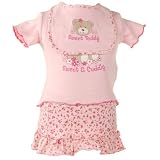 Infant Baby Girls Clothes PINK TEDDY Top Bib Skort BT KIDS Spring Girl 0-9M