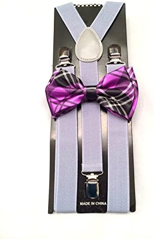Suspenders Grey Unisex's Bow tie &amp; Suspender Sets