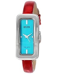 EOS New York Womens 28LREDBLU Cosmo Skinny Blue with Metallic Red Strap Watch