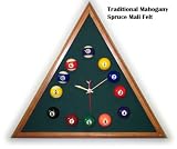 Mahogany Triangle Billiard Clock Spruce Mali Felt