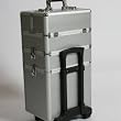 Trolley, Coffre en aluminium à outils, valise de rangement, coffre cosmétique argenté