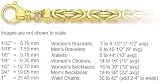 8.0mm byzantine gold chain available in necklace, bracelet and anklet lengths (14K Solid Gold)