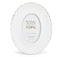 Antique White Oval Shaped Hand Painted Ceramic Picture Frame with Glass Insert