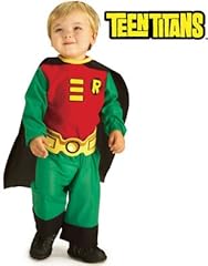 Rubie's Costume Co Teen Titans Robin Jumpsuit, Robin Print, 6 - 12 Months 