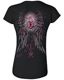 Impress for Less USA Women's Angel Wings Heart Lock & Rose Style T-Shirt