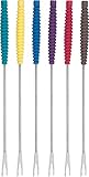 Trudeau 0823303 Meat Fondue Forks with Silicone Handles, Set of 6