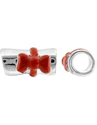 Storywheel® Diploma Red Enamel Ribbon Bead / Charm in 925 Sterling Silver