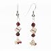 Garnet and Citrine Gemstone Earrings with a Sterling Silver Woven Cube Bead, #7478