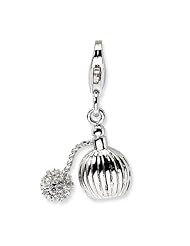 Sterling Silver 3-D Polished Perfume w/Lobster Clasp Charm