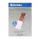 Sanitaire Precision Upright Vacuum Cleaner Bags, Part # SP205. 4 Bags and 1 Motor Filter