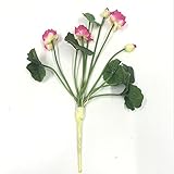 造花　ハス　ミニ　濃いピンク　お盆向け用品　フラワー （１0本）