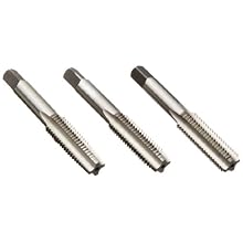 Union Butterfield 1700S High-Speed Steel Hand Tap Set, Uncoated (Bright) Finish, Round Shank with Square End, 3-Piece Set (1 Taper, 1 Plug, 1 Bottoming Chamfer)