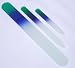 Set of 3 - Green/Blue Crystal Nail Files Double Sided Small, Medium, Large Pedicure