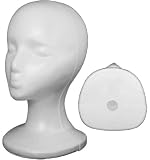 Styrofoam Model Mannequin Head for hat, wig display, foam w/ Tilt Resist Base