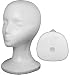 Styrofoam Model Mannequin Head for hat, wig display, foam w/ Tilt Resist Base
