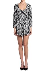 Open-Back Scoop Neck Bell Sleeves Long Sleeves Floral Print Rayon Fall Peasant Dress 