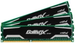 Crucial 32GB Ballistix Sport DDR3 SDRAM Memory Module - 32 GB (4 x 8 GB) - DDR3 SDRAM - 1600 MHz DDR3-1600/PC3-12800 - 1.50 V - Non-ECC - Unbuffered - 240-pin - DIMM - BLS4KIT8G3D1609DS1S0