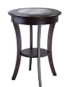 Furniture online: Winsome Wood Cassie Accent Table with Glass Top, Cappuccino Finish
