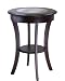 Winsome Wood Cassie Accent Table with Glass Top, Cappuccino Finish