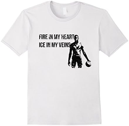 Men's Fire In My Heart Ice In My Veins Basketball Shirt Medium White
