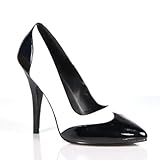 5 Inch Womens Dance Shoes Two-Tone Pump Shoes With V Topline Black / White Patent