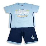 Mishmish - Toddler Boys Short Sleeve Short Set, Light Blue, Navy