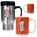 Portland Trail Blazers NBA Stainless Steel Travel Mug & Gameball Ceramic Mug Set - Primary Logo