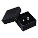 Classic Black Hole Stainless Steel Mens Hoop Earrings