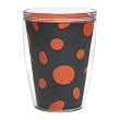 Navy & Orange Polka Dot 16 oz Insulated Beverage Tumbler, Clear