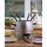 Fondue - Set en Inox à Alcool - Capacité 2 Litres -6 Pers. - Avec Chauffe Plat