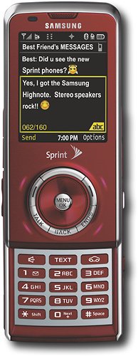 New Samsung Highnote M630 Red Sprint CDMA cell phone