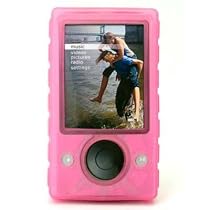 RED PINK silicone skin case for Microsoft + Sport Exercise Armband + Screen Guard Protector For Microsoft ZUNE 30GB 30G MP3 Digital Media Player