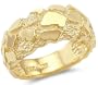 Size- 9.5 - 14k Solid Yellow Gold Mens Ladies Nugget Ring Band New