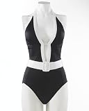Spiegel Plunge-Neck Belted Swimsuit