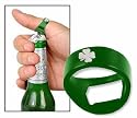Green Irish Shamrock Beer Bottle Opener Ring