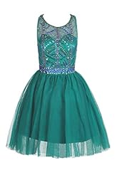 Short Sleeveless Tulle Crystal Backless Crystals Beaded Jeweled Evening Dress/Homecoming Dress/Prom Dress/Wedding Dress/Mini Dress 
