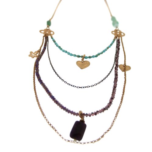Sweet Deluxe Damen-Kette Camille gold/lila/mint 100 cm 00307 Preisvergleich