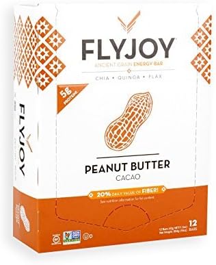 FLYJOY Ancient Grain Energy Bars | Quinoa + Oats + Flax + Chia (12 Bars) (Peanut Butter Cacao) by FLYJOY