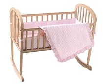 American Baby Company Heavenly Soft Minky Dot 3 Piece Cradle Set - Pink