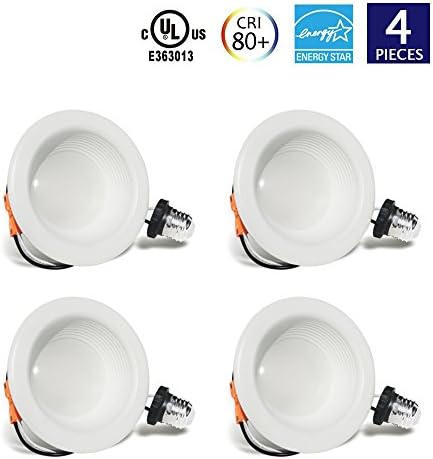 BATEC™ 4 INCH 4000K 8W(65W Replacement) LED Ceiling Downlight, Dimmable, 650Lumens, Retrofit LED Recessed Lighting Fixture, ENERGY STAR, CRI80+ UL Listed (4-PACK, 4000K-Neutral White)