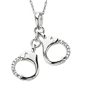 14k Choice of White or Yellow Gold Diamond Handcuffs Pendant (3/8 cttw, I-J Color, I2-I3 Clarity)